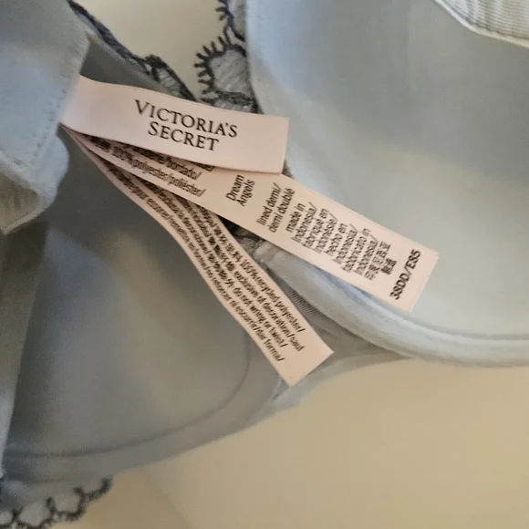 Victoria's Secret Dream Angels Blue Floral Lightly Lined Demi Bra Women 38DD - Picture 3 of 5